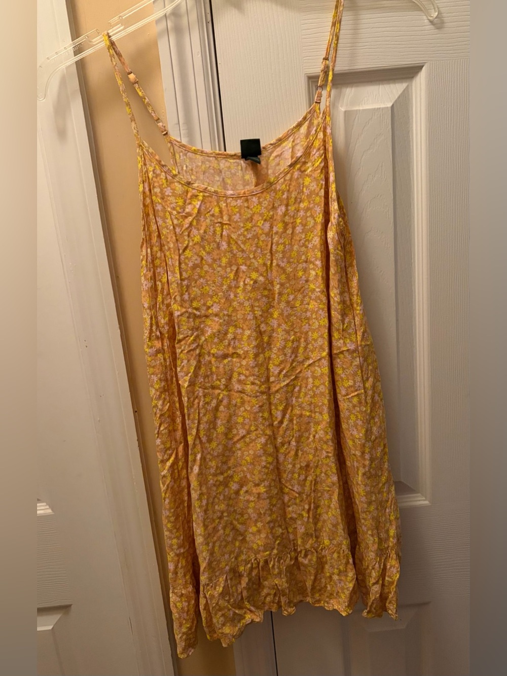 Wild Fable Floral Mini Slip Dress, Size Small, Adjustable Straps, Ruffle Hem
